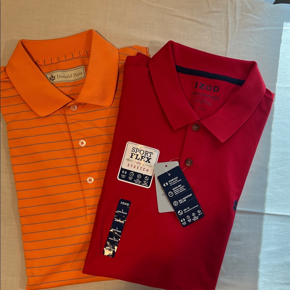 IZOD Red Polo and stopped orange Belfair country club Shirt for Men